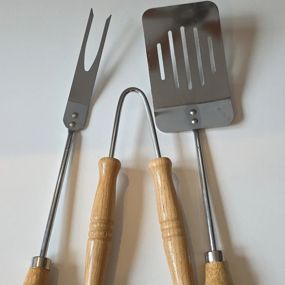 Wood Handle BBQ Tool Set